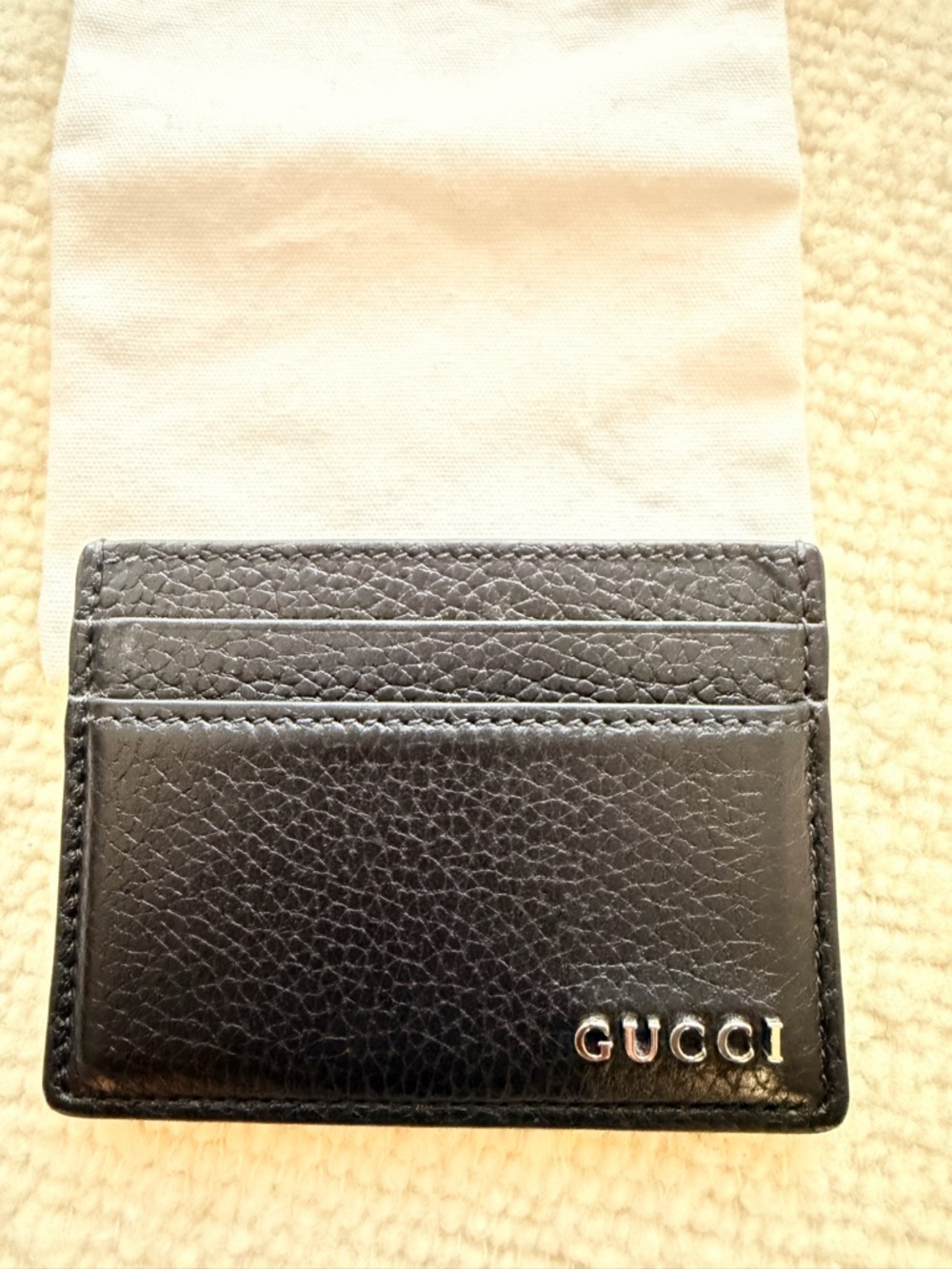 Gucci Black Leather Card Holder with Silver Logo - Picture 3 of 6